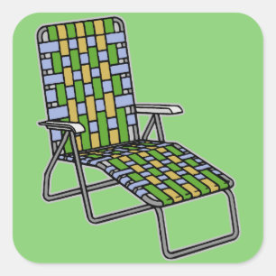 Sticker Carré Chaise longue de jardin