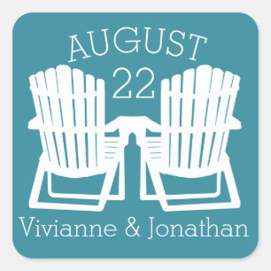 Sticker Carré Chaises Adirondack
