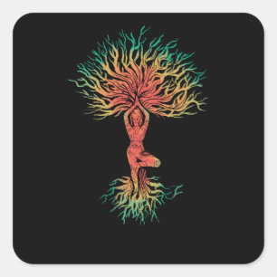 Sticker Carré Chakra Hamsa T-shirt main Yoga
