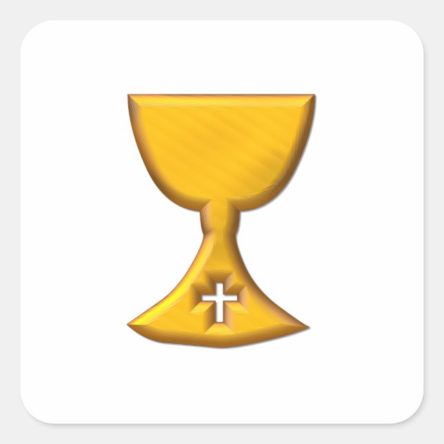 Sticker Carré Chalice "3-D" d'or (Devant)