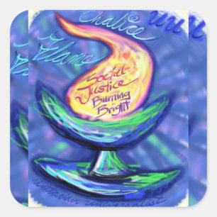 Sticker Carré Chalice à flamme UU