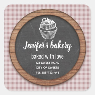 Sticker Carré Chalkboard cupcakes et friandises maison