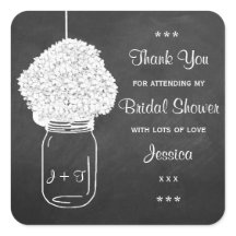 Chalkboard Hydrangea Mason Jar Fête des mariées