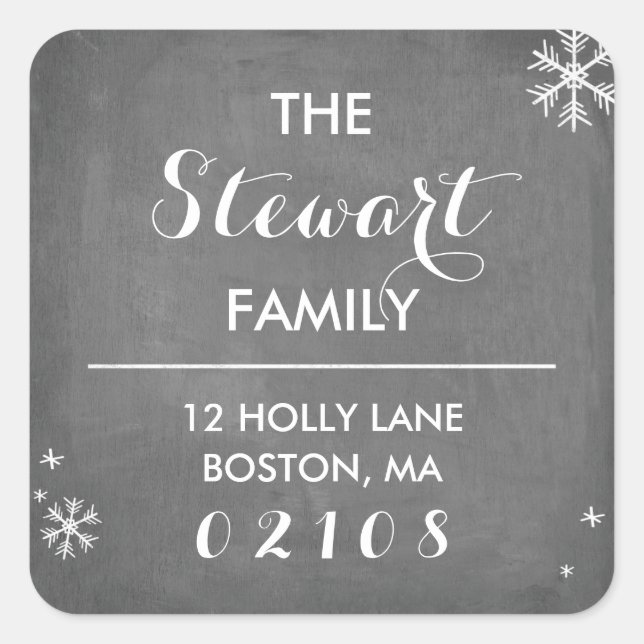 Sticker Carré Chalkboard Salutations Collection (Devant)