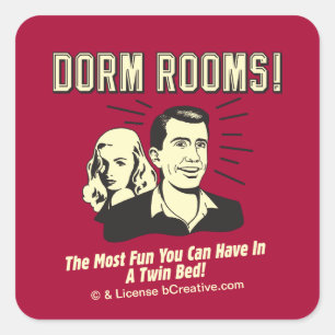 Sticker Carré Chambre Dorm : Lit Twin Le Plus Amusant