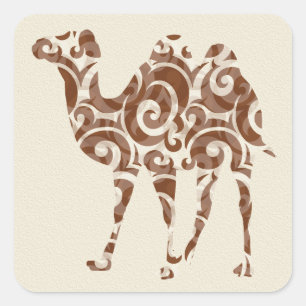 Sticker Carré chameau beige