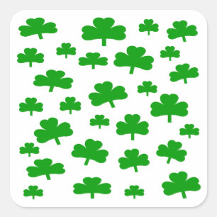 Sticker Carré Champ d'autocollants Shamrock