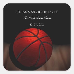 Sticker Carré Champ de basket-ball Bachelor / Anniversaire