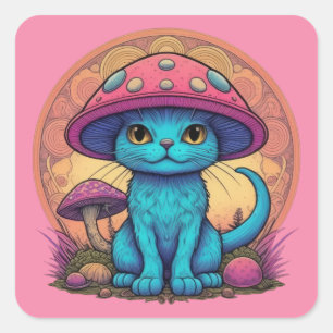 Sticker Carré Champignon de la moisissure bleue