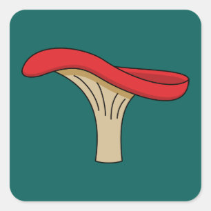 Sticker Carré Champignons rouges caricaturés