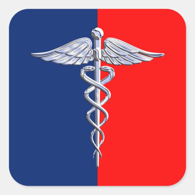 Sticker Carré Championnat Médicale de hockey sur glace Caduceus (Devant)