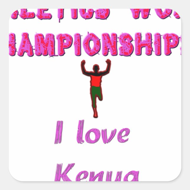 Sticker Carré Championnats du monde d'athlétisme Kenya Runner :  (Devant)