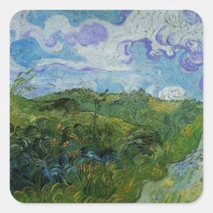 Sticker Carré Champs de blé verts par Vincent van Gogh