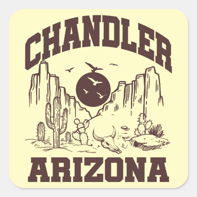 Sticker Carré Chandler, Arizona (Devant)