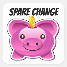 Sticker Carré Changement de stock bancaire de Piggy