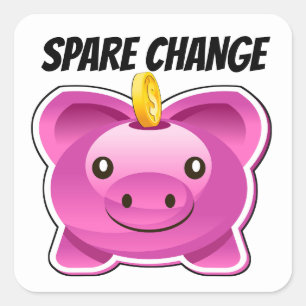Sticker Carré Changement de stock bancaire de Piggy