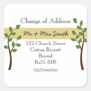 Sticker Carré Changer d'adresse bande or