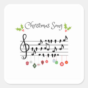 Sticker Carré Chanson de Noël chant des oiseaux