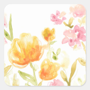 Sticker Carré Chanson florale I