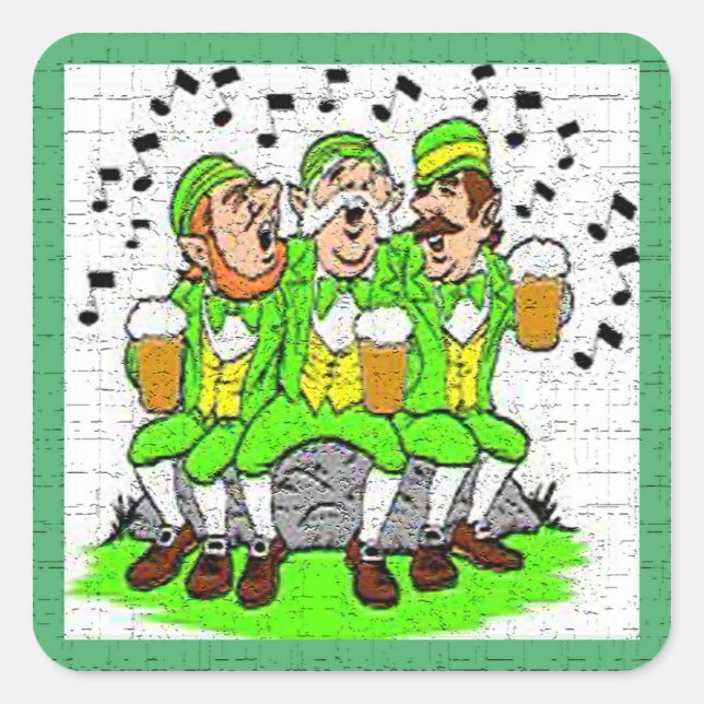 Sticker Carré Chanter irlandais (Devant)