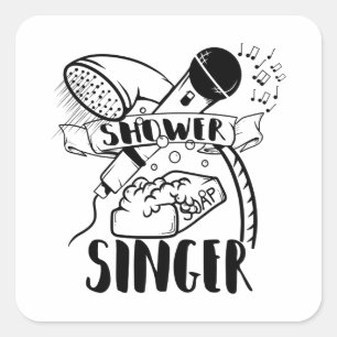 Sticker Carré Chanter sous la douche