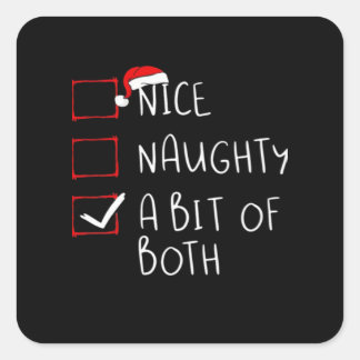 Sticker Carré Chapeau de Père Noël Sympa Coquin Humeur