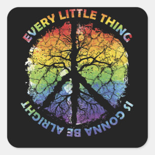 Sticker Carré Chaque Petite Chose Va Bien Être Arbre Paix
