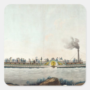 Sticker Carré Charles-Philippe, le premier bateau à  vapeur