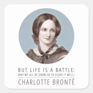 Sticker Carré Charlotte Bronte Portrait et citation