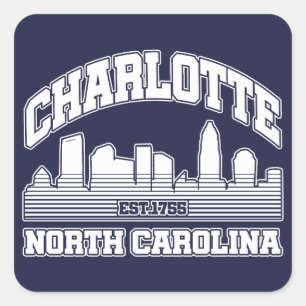 Sticker Carré Charlotte, Caroline du Nord