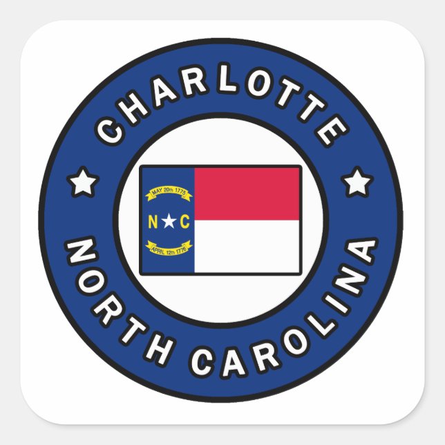 Sticker Carré Charlotte Caroline du Nord (Devant)