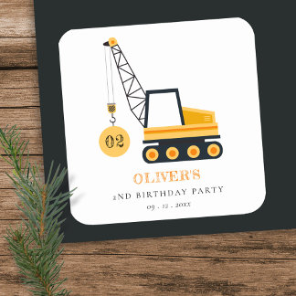 Sticker Carré Charmant véhicule de grue de construction n'import