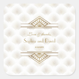 Sticker Carré Charmante Gold Great Gatsby Art Déco Mariage des a