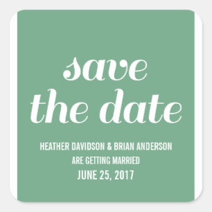 Sticker Carré Charme Enregistrer la date Stickers, Vert