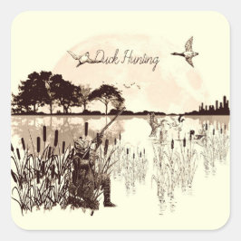 Sticker Carré Chasse au canard