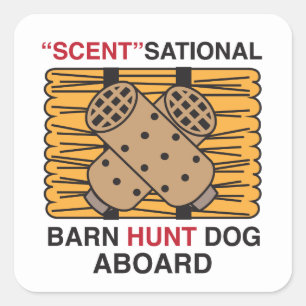 Sticker Carré Chasse-chien à la grange à parfum