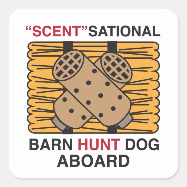 Sticker Carré Chasse-chien à la grange à parfum (Devant)