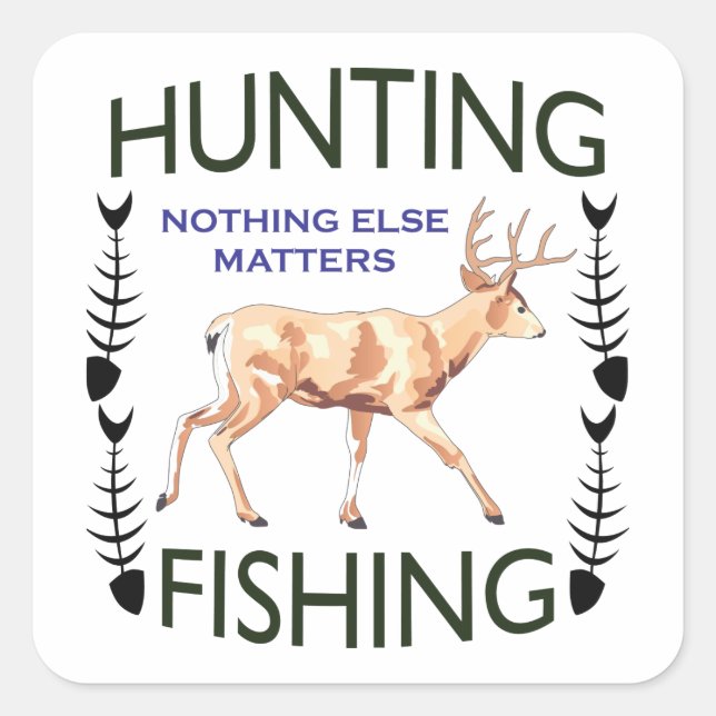Sticker Carré Chasse et pêche (Devant)