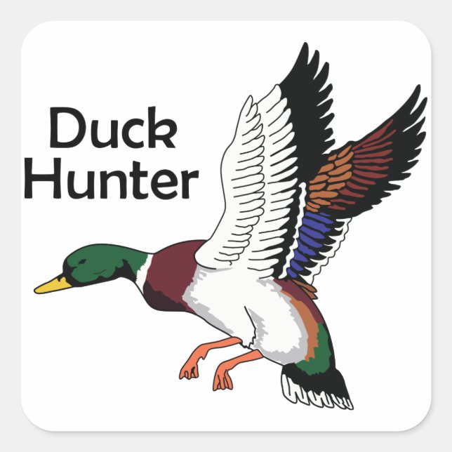 Sticker Carré Chasseur de canard (Devant)