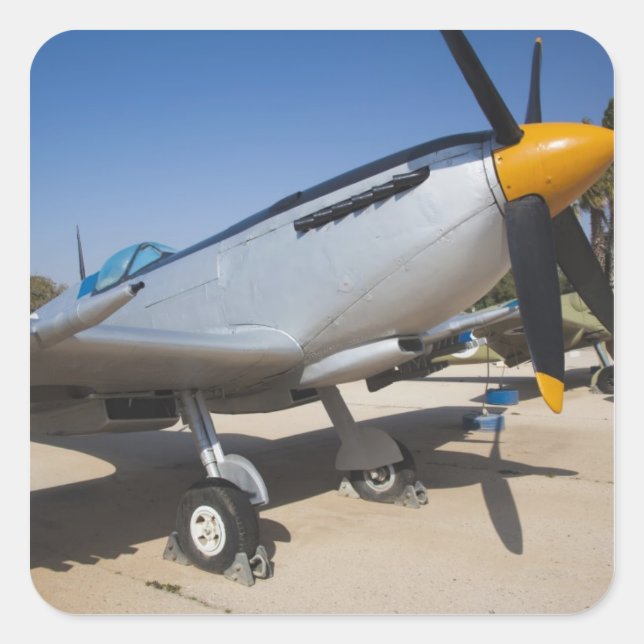Sticker Carré Chasseur Spitfire construit par les Britanniques (Devant)