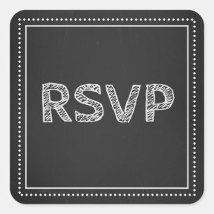 Sticker Carré Châssis de mariage RSVP Enveloppe sceaux