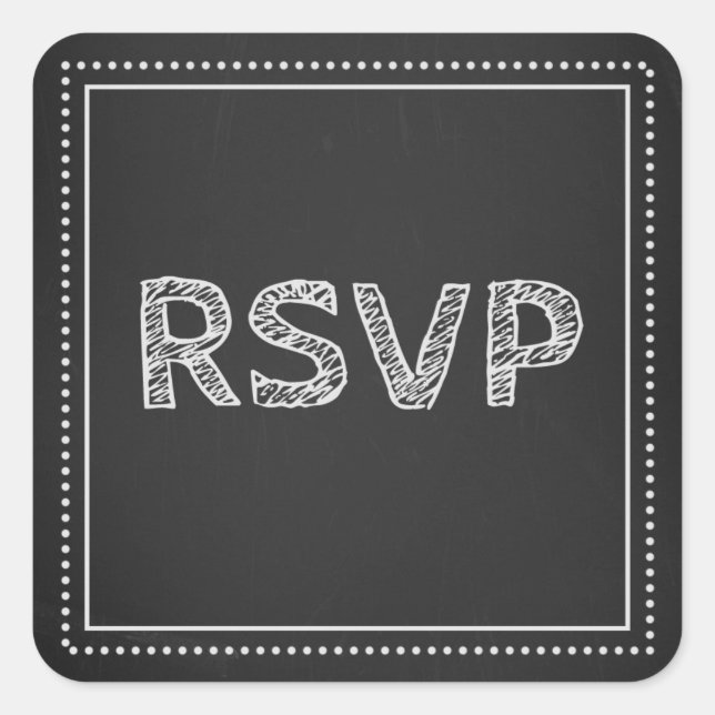 Sticker Carré Châssis de mariage RSVP Enveloppe sceaux (Devant)