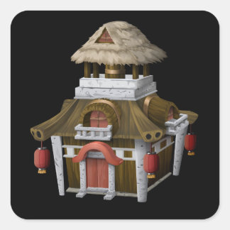 Sticker Carré Châssis de mobilier brillant maison orientale corr