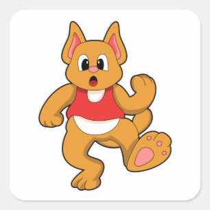 Sticker Carré Chat à l'exécution