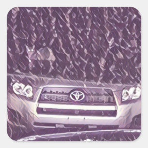Sticker Carré Chat aime la pluie Médias mixtes