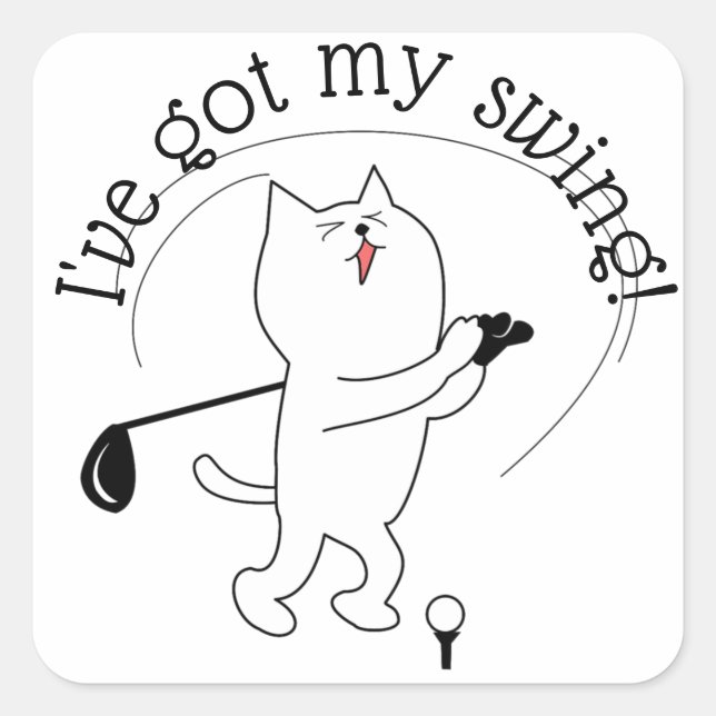 Sticker Carré Chat Born au Golf (Devant)