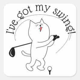 Sticker Carré Chat Born au Golf