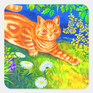Sticker Carré Chat de nuit