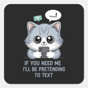 Sticker Carré Chat de texture