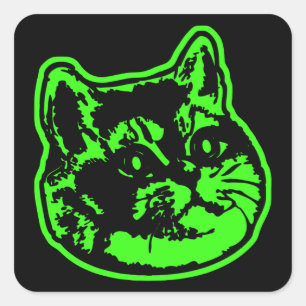 Sticker Carré Chat Green Love Respiration Intensifie